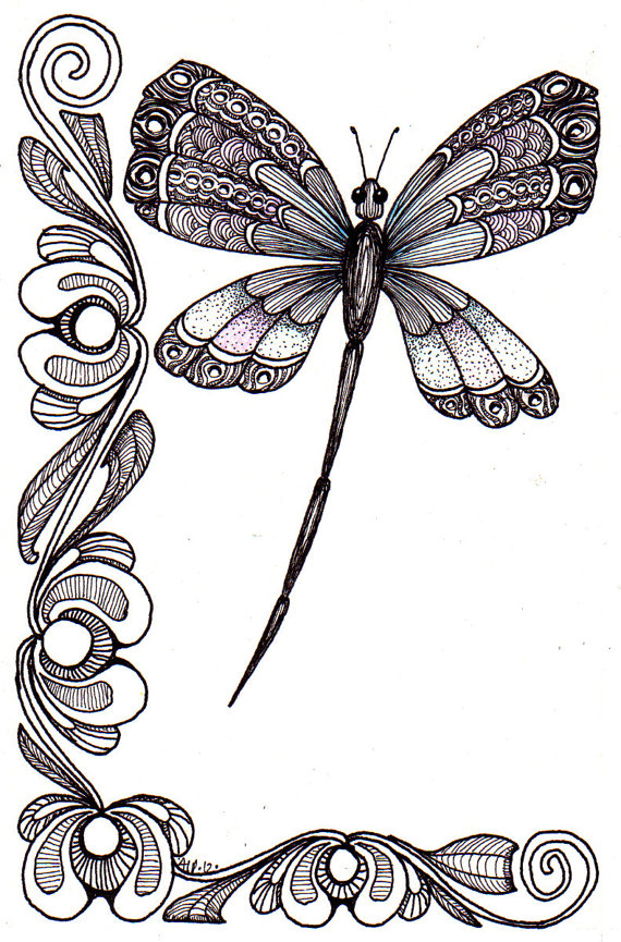 Tinted Dragonfly Beautiful and original whimsical by Artwyrd
