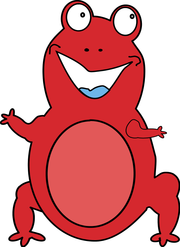 frog smiling cartoon funny comic - vector Clip Art