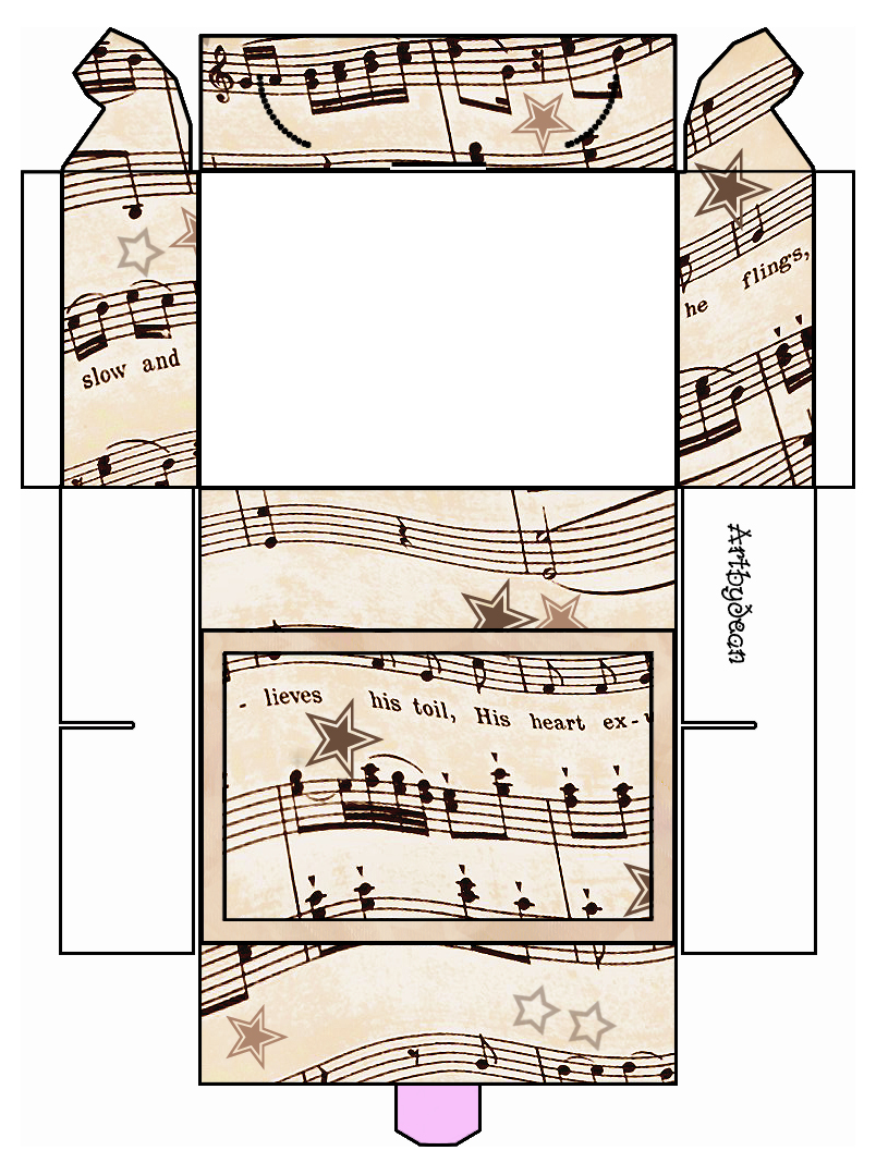 ArtbyJean Vintage Sheet Music Printable Gift Boxes Ready To
