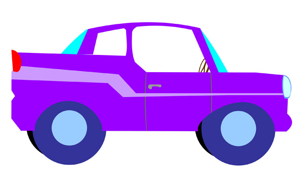 Cartoon Image of a Purple Car - Free Clip Art