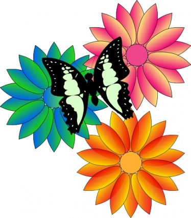 Butterfly And Flowers clip art - Download free Nature vectors ...