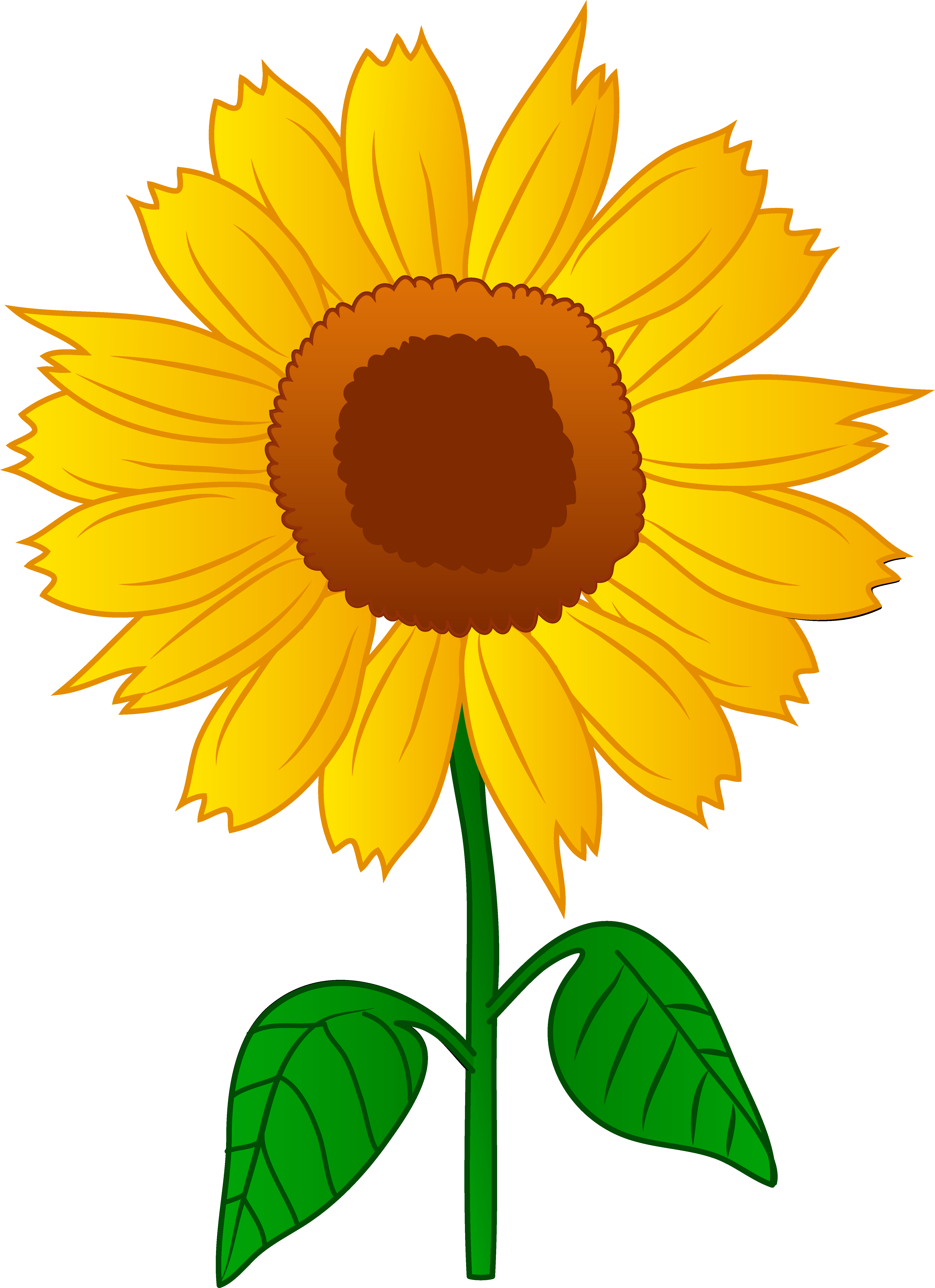 Pretty Golden Sunflower - Free Clip Art