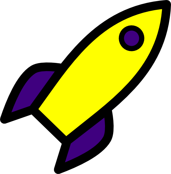 Purple And Yellow Rocket clip art - vector clip art online ...