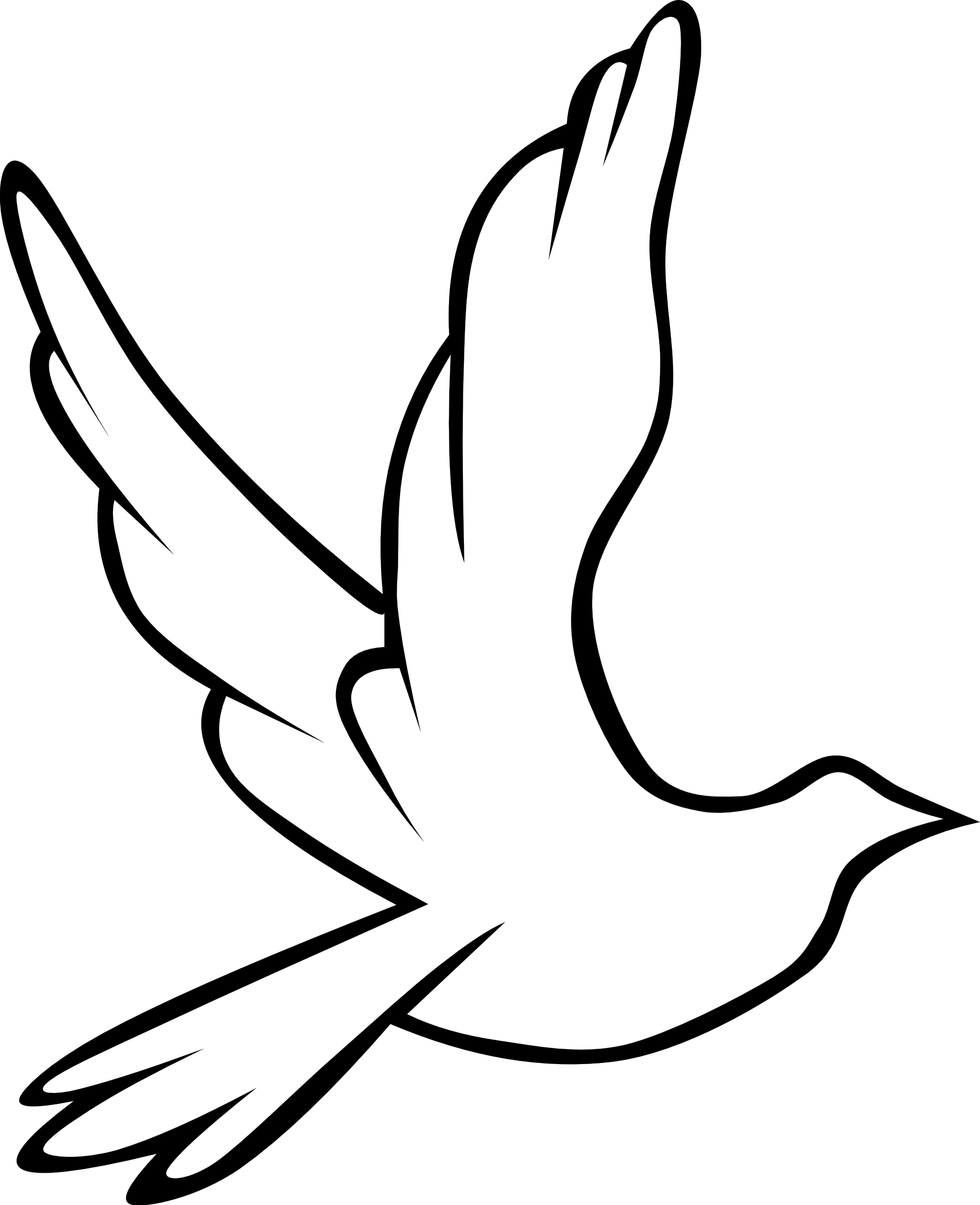 clipartist.net » Clip Art » peace dove 1 94 black white line art ...