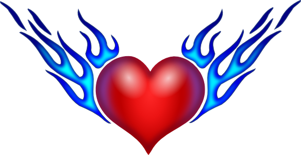Free Burning Heart Clip Art