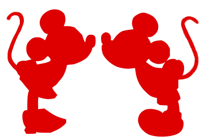 Pix For > Mickey And Minnie Head Silhouette