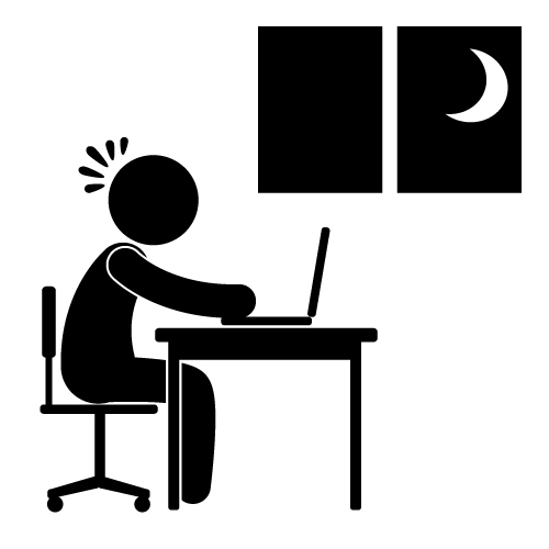 Work until late late at night | Clip art that can be used in free