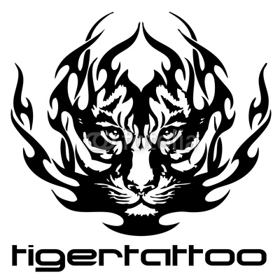 vector illustration tattoo - tiger from ferin, Royalty-free vector ...