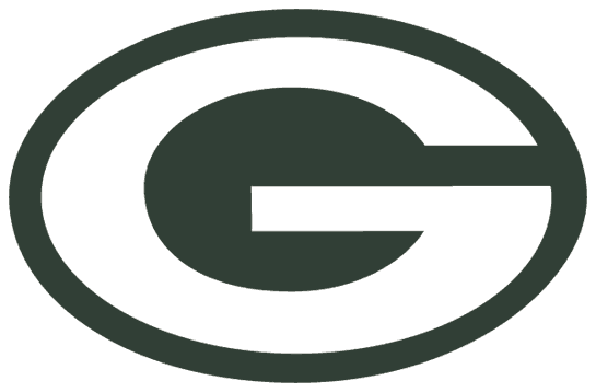 green bay packers black and white logo