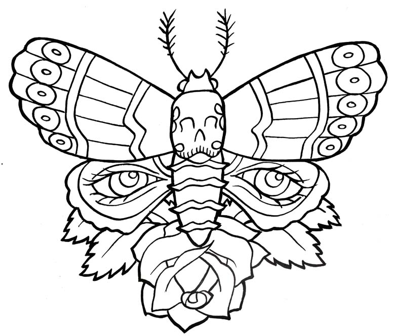 Butterfly Tattoo Outline | eyecatchingtattoos.
