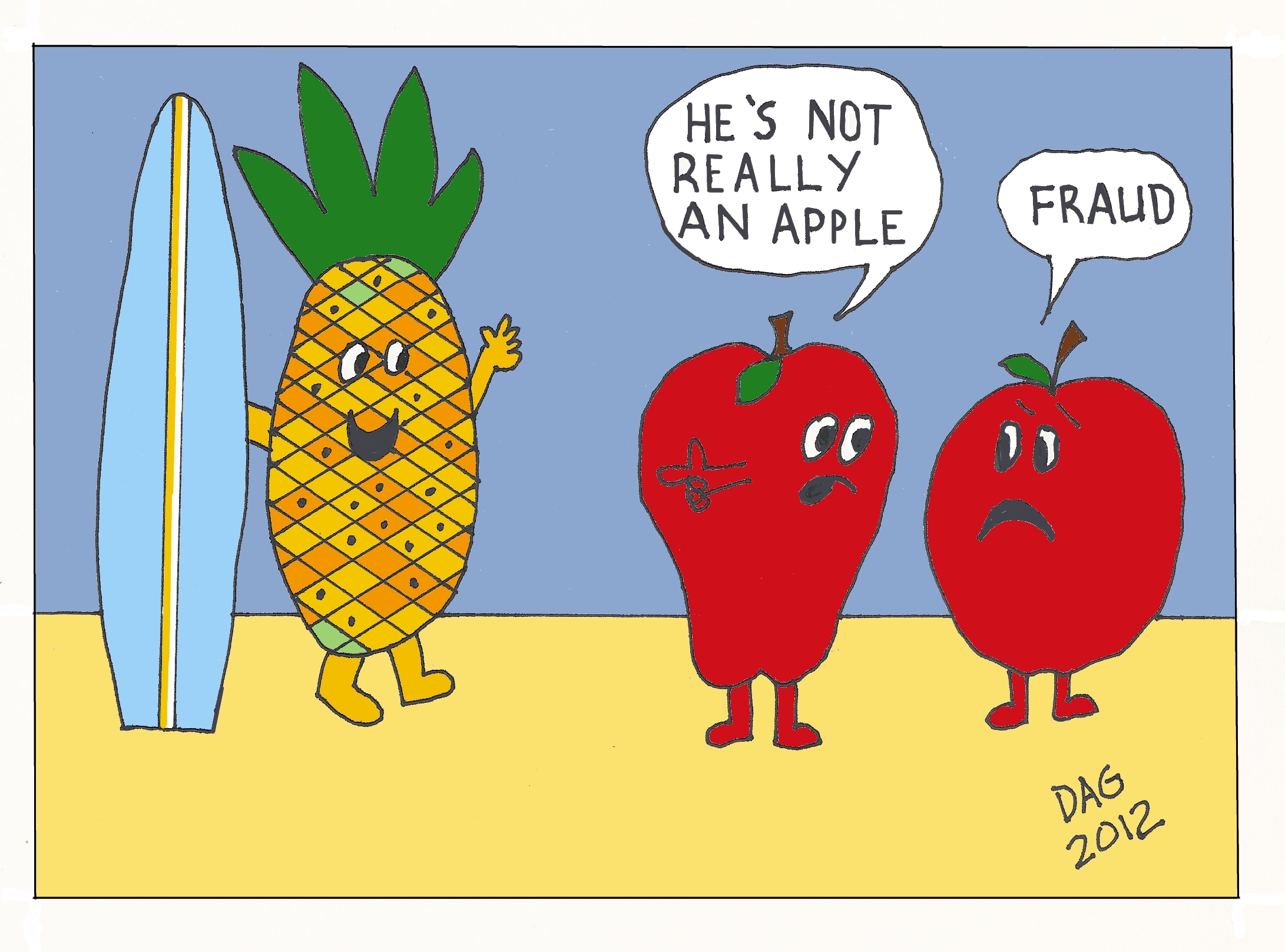 pineapple cartoon | I Know I Made You Smile
