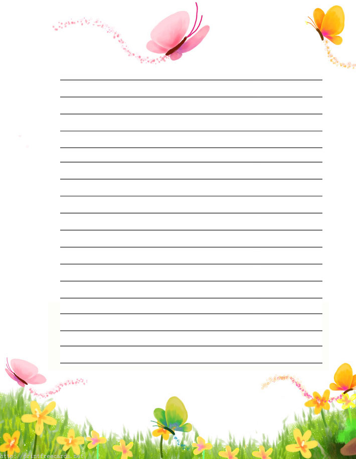 Free prinable insects writing paper, insects stationery bugs ...