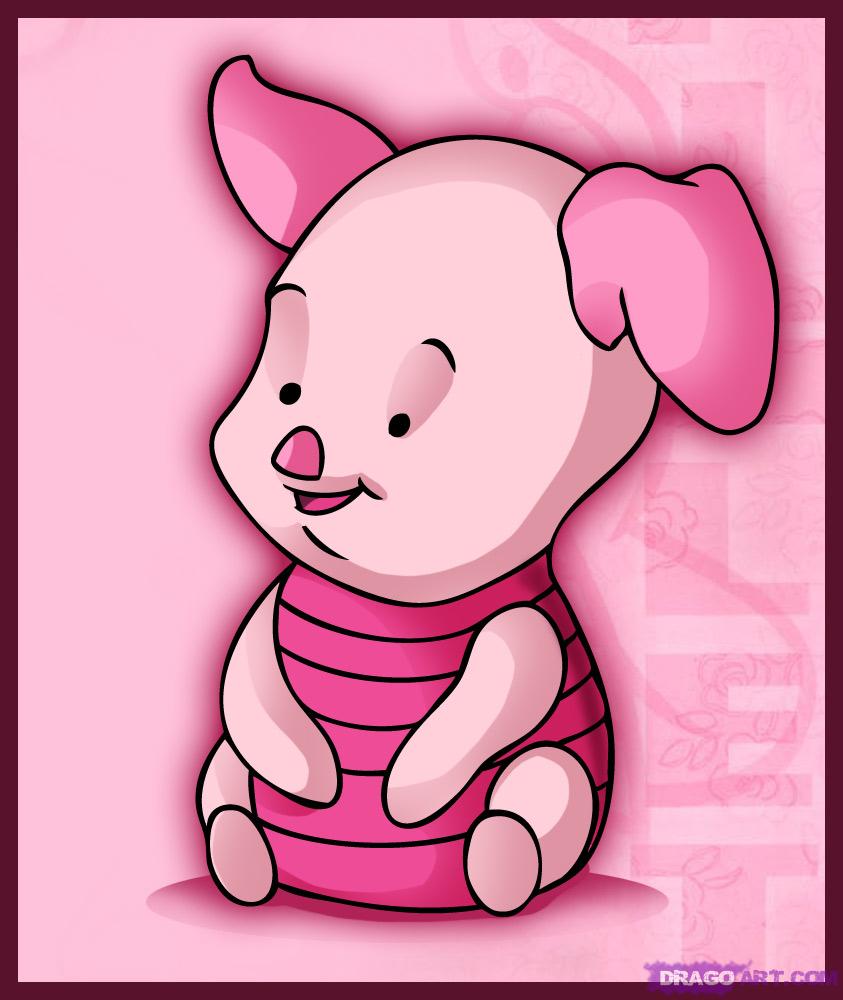 How to Draw Baby Piglet, Step by Step, Disney Characters, Cartoons ...