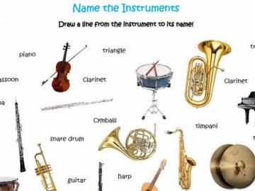 Draw a line from the instrument name to its image. | Teaching ...