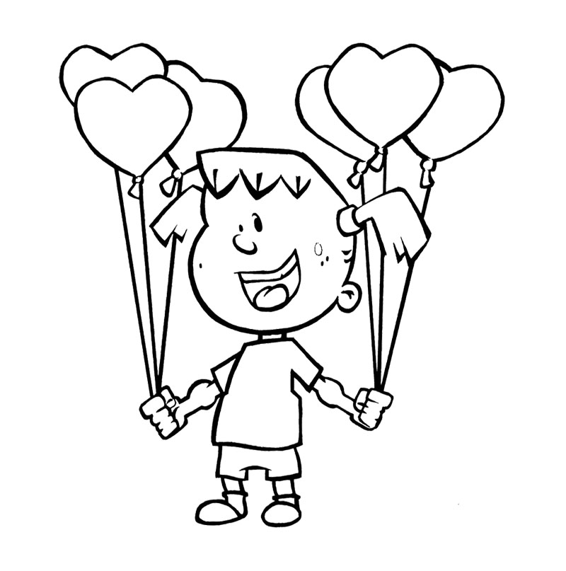 New Year Coloring Pages : The Children Happy New Year Balloon ...