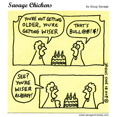 Getting Wiser Cartoon | Savage Chickens - Cartoons on Sticky Notes ...