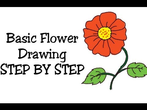 How to draw Basic flower and coloring for Kids and beginners step ...