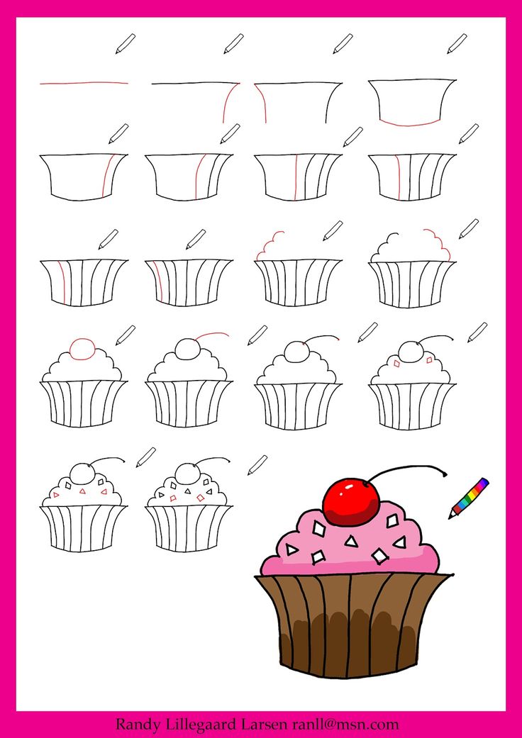 How to Draw - Cupcake! (Image Only - Click for large image) | Art ...