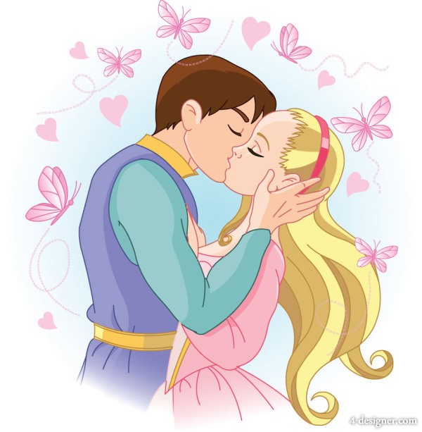 Cartoon Kissing Couple - Cliparts.co