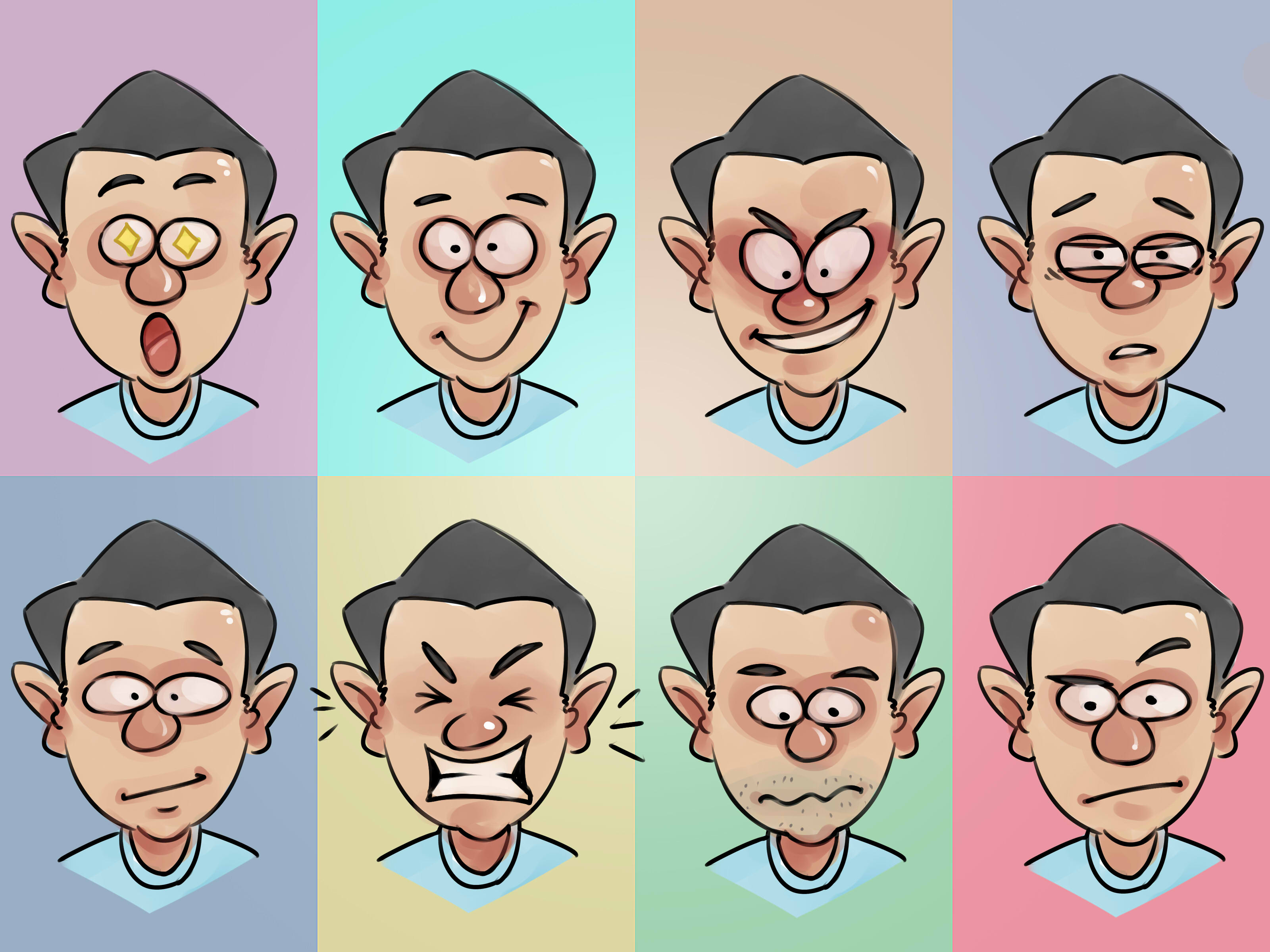 drawing facial expressions
