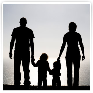 Silhouette Of A Family Holding Hands | picturespider.com