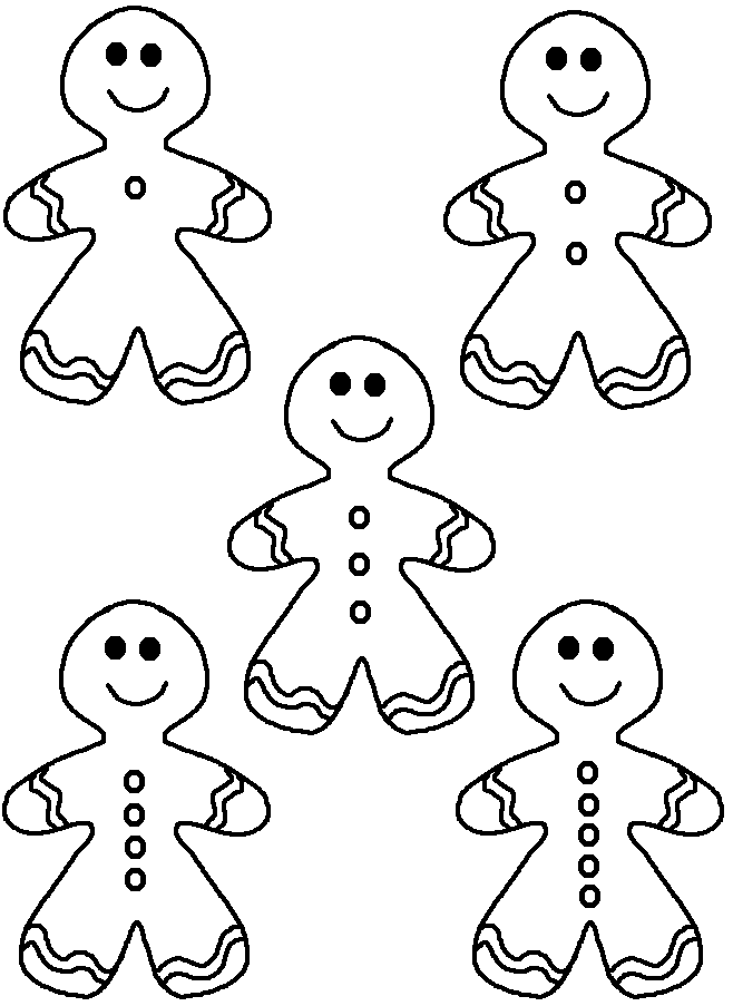 Gingerbread Man Template | Coloring Pages