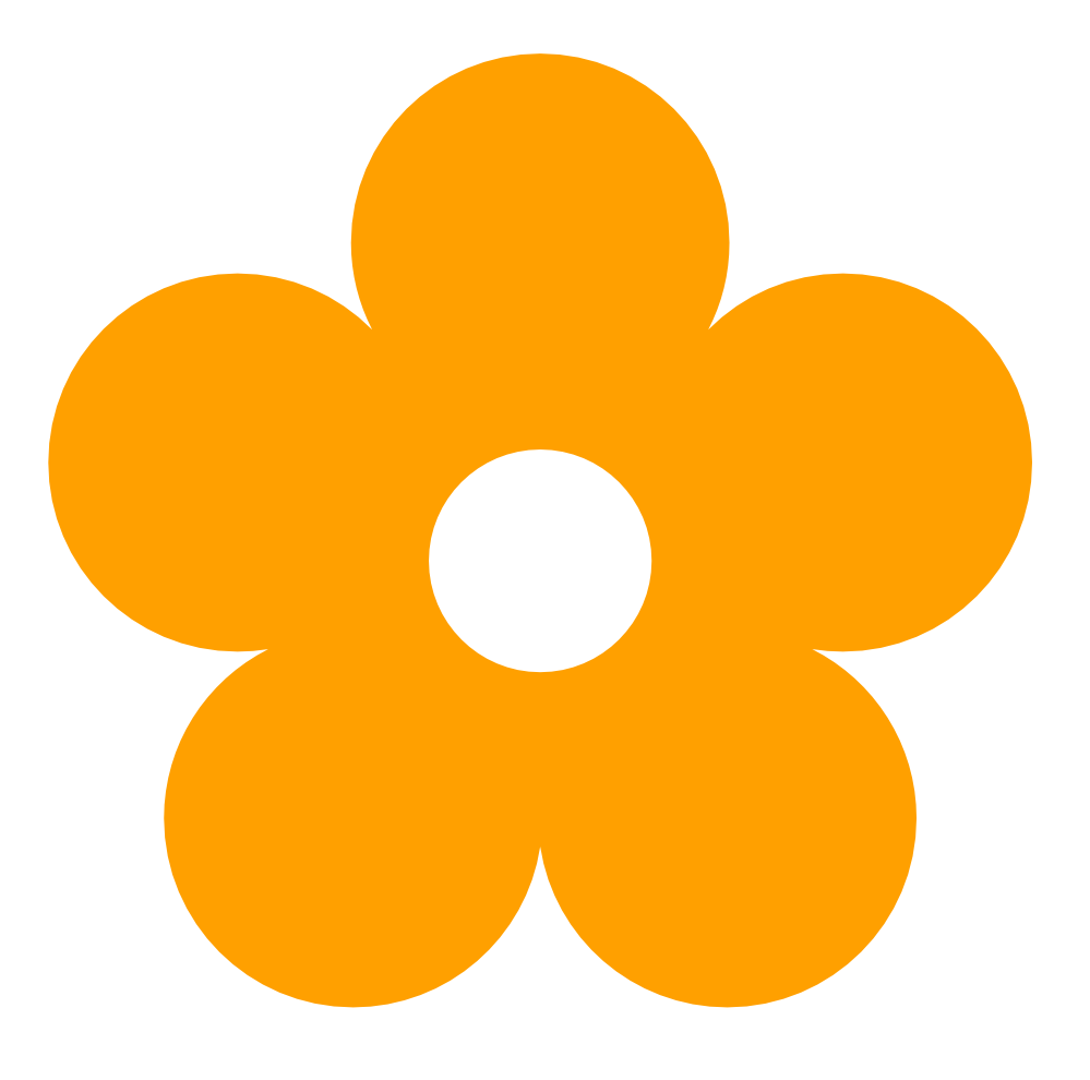 Retro Flower 1 Color Colour Orange Peace xochi.info ...