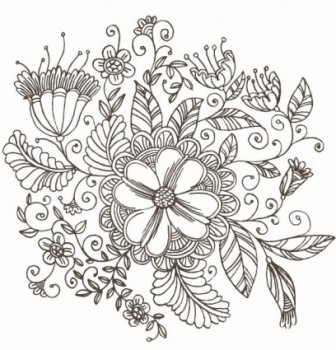 Download Line Drawing Swirl Flower Pattern Graphic Vector Free ...
