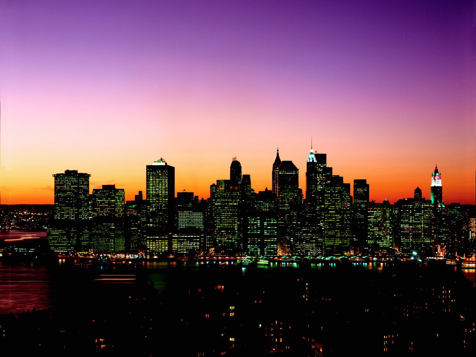 New York Skyline Sunset Wallpaper images