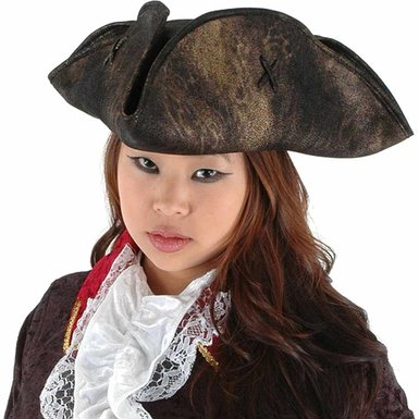 Amazon.com: Scallywag Black Pirate Hat Costume Accessory: Costume ...