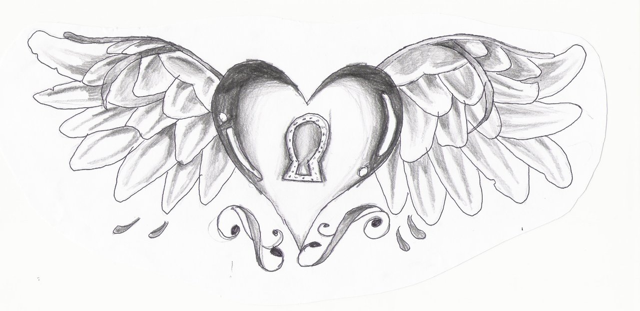 Pencil Sketches Of Love Hearts | Sketches Art