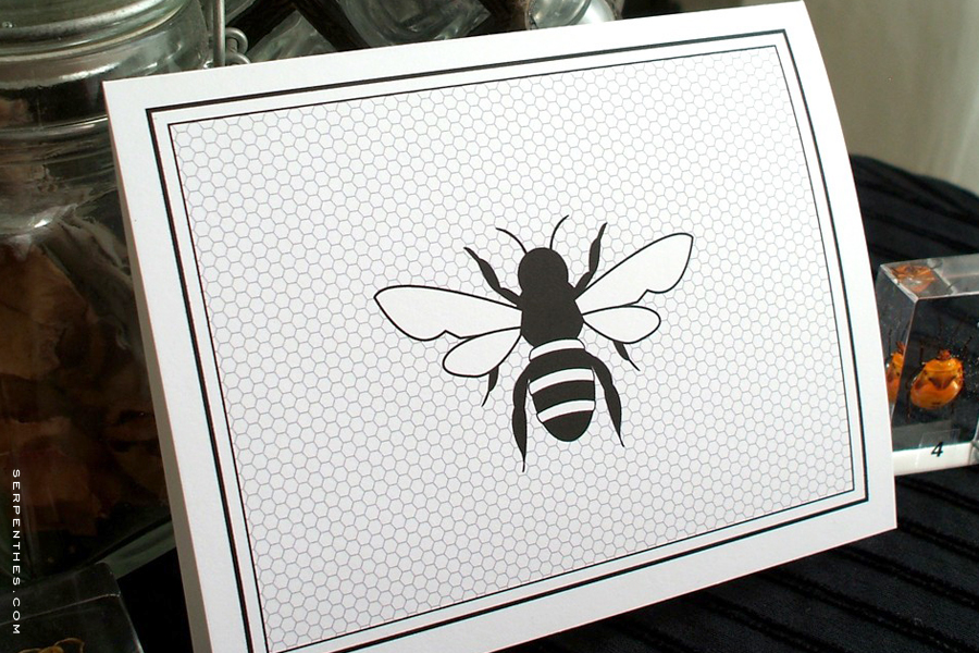Bee Silhouette Note Card | SERPENTHES*COM