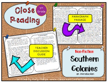 SOUTHERN COLONIES {CLOSE READING PASSAGE FOR UPPER ELEMENTARY ...