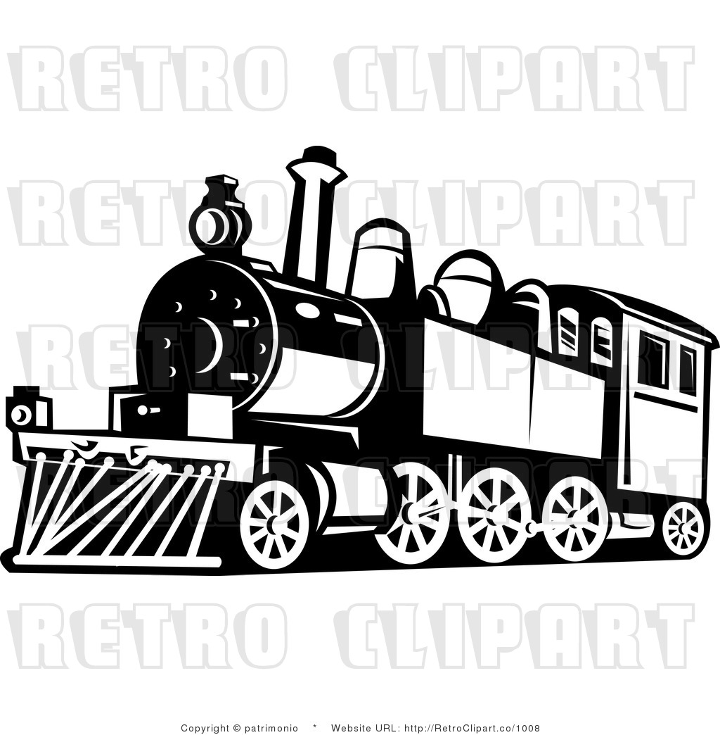 Royalty Free Retro Black and White Funky Train by patrimonio - #1008