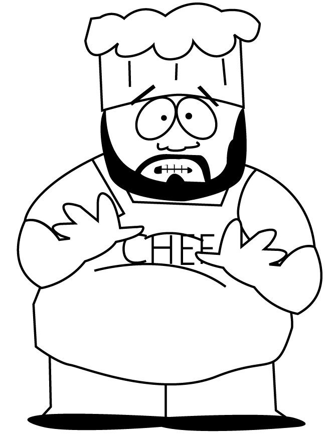 South Park Chef Coloring Page | Free Printable Coloring Pages