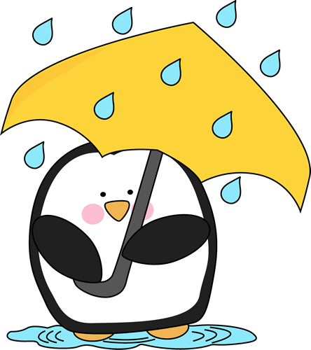 Penguin in the Rain Clip Art - Penguin in the Rain Image