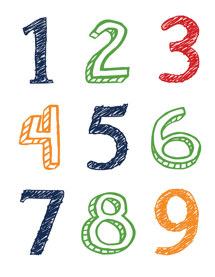 Numbers 123 by Jaime Friedman - Numbers 123 Digital Art - Numbers ...
