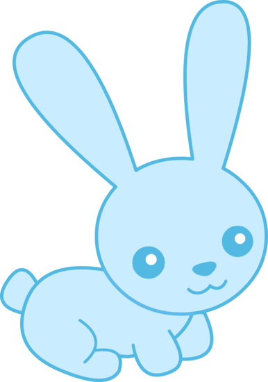 Cute Baby Blue Bunny - Free Clip Art