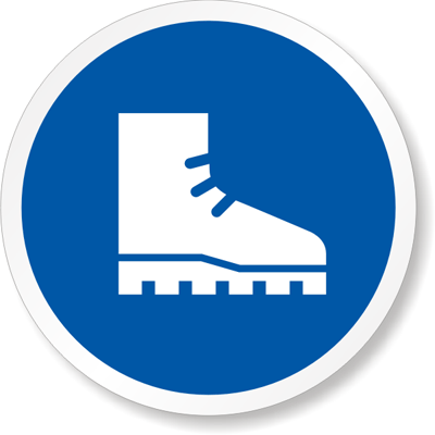 ISO M008 - Wear Foot Protection Symbol Label, SKU: LB-