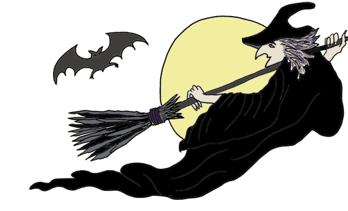 Cartoon Witch Clipart on broom, Echo's Free Halloween Clipart of ...