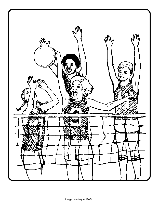Volleyball - Free Coloring Pages for Kids - Printable Colouring Sheets