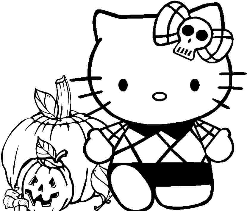 Printable Cartoon Hello Kitty Colouring Pages For Little Kids #