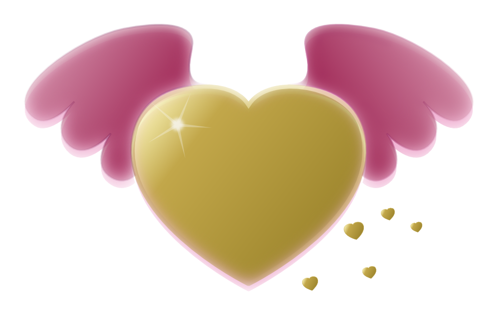 Gold Heart Pink Wings Valentine clipartsy.com SVG clipartsy.