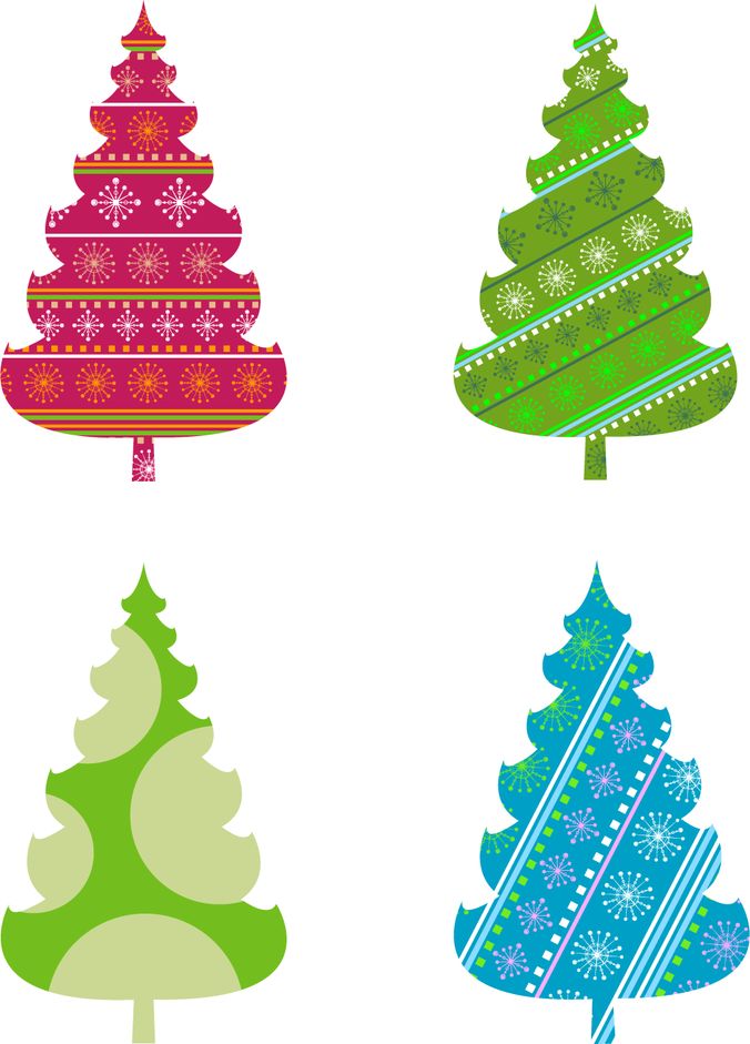 Abstract Christmas Tree Vector Graphics - Free Vector Download ...