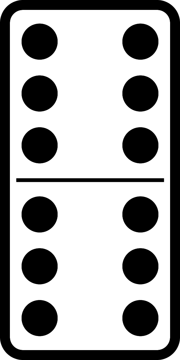 domino number twelve - vector Clip Art