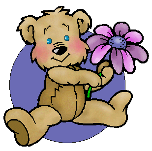 Teddy Bear Clip Art - Brown Teddy Bears on Light Purple