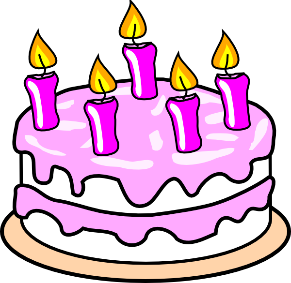 Free Download Birthday Cake Four Candles Clip Art Vector Online ...