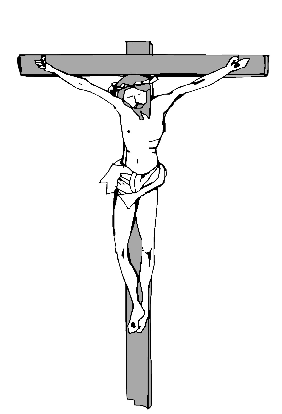 christ on the cross clipart jesus praying drawing art coloring ...