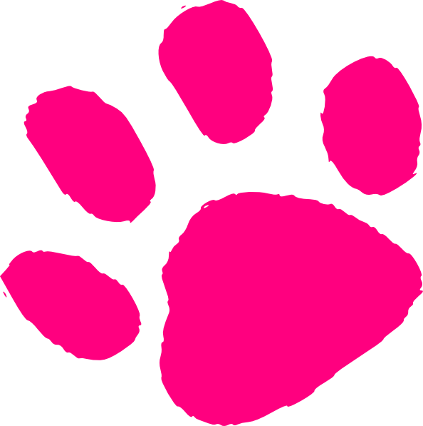 Pink Paw Print clip art - vector clip art online, royalty free ...
