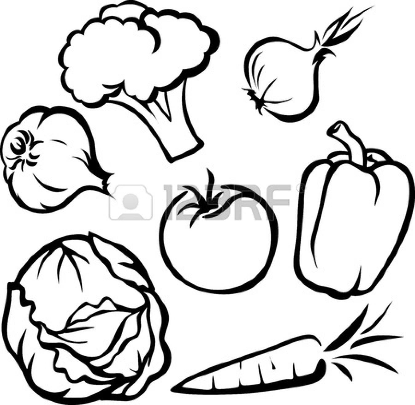 Vegetable Plant Clipart Black And White | Clipart Panda - Free ...